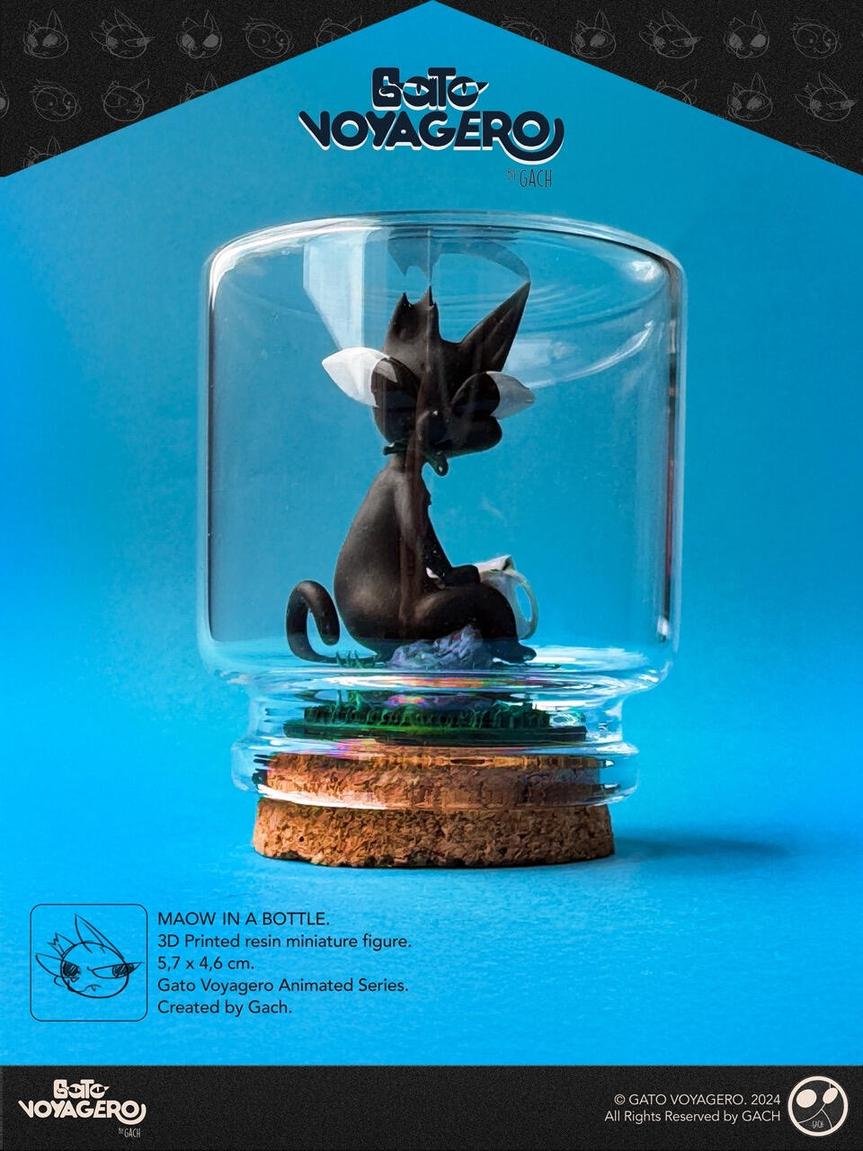 Maow embotellaow. por Gach. Maow embotellaow. Figura impresa en resina 3D. Diseñada por Gach.
